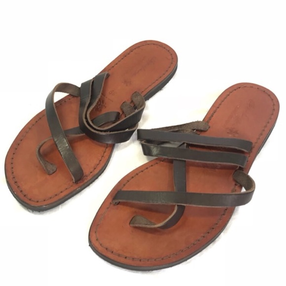 Size 9 US Handmade Womens Dark Brown Calf Leather Flat Size 9 US Handmade Womens Dark Brown Calf Leather Flat